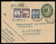 1953 PAKISTAN UPRATED 1½As POSTAL STATIONERY ENVELOPE (H&G 3) TO GERMANY - Pakistán