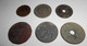 Delcampe - Lot De 6 Monnaies 3 Belges 1F 1942 5 Et 10 Centimes (1920 1927) + 1 Cent Juliana 1950 (NL) 50 Avos Macao Crayon Mangin - Colecciones