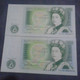 GREAT BRITAIN , P 377b , 1 Pound , ND 1984,  UNC , Neuf,  2 Consecutive - 10 Schilling