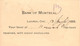 CANADA 1892, QV 1 C. Blue Superb Printed To Order Postal Stationery Postcard Of The Bank Of Montreal With Beautiful Dumb - Briefe U. Dokumente