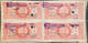 INDIA JHALAWAR STATE 1942, COURT FEE STAMP BLOCK OF 4, KING PORTRAIT 8 ANNA USED ON PIECE - Jhalawar