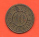 Italia 10 Centesimi Gettone Necessità Monetale XIX° Secolo 10 Cents Token Coin Bronze - Monétaires/De Nécessité