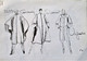 Dessins Croquis MODE Hiver 75 - Dossier Presse 8 Feuillets Signés - HAUTE Couture GIVENCHY SAINT LAURENT UNGARO - Dessins