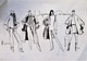 Dessins Croquis MODE Hiver 75 - Dossier Presse 8 Feuillets Signés - HAUTE Couture GIVENCHY SAINT LAURENT UNGARO - Dessins