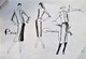 Delcampe - Dessins Croquis MODE Hiver 75 - Dossier Presse 8 Feuillets Signés - HAUTE Couture GIVENCHY SAINT LAURENT UNGARO - Dessins