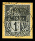 O N°19, 1c Noir Sur Azuré, Très Bon Centrage, Sur Son Support, Tirage 200 Exemplaires. SUP (signé Thiaude/certificat)  Q - Used Stamps