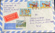 GREECE 1995, COVER USED TO USA ,4 STAMPS,VIGNETTE EXPRESS LABEL ,BUFFALO, ANIMAL,ZAKYNTHOS PORT VIEW, SNAKE ,TREE, - Covers & Documents