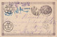 JAPAN 1944, 4 Sn Ganzsache Auf Pk (5 Stempel + Blaue Kennzeichnung Nachporto?), Gelaufen Von Japan Nach Terky? ... - Storia Postale