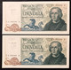 5000 Lire Colombo II° Tipo 3 Caravelle 20 05 1971 2 Biglietti Consecutivi Con Leggera Scritta A Matita Sup LOTTO 4226 - 5.000 Lire