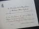 Frankreich 1937 Originale Einladungskarte Le President De La Republique Et Madame Albert Lebrun / Palais De L'Elysée - Historical Documents