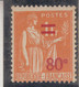 France Variéte 0 Fermé YT 359 I ** Type Paix 80 C Sur 1 Fr Orange .. Neuf Sans Charniére - Used Stamps