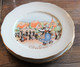 Rare 4 Assiettes Plates Animées Porcelaine De LIMOGES Bière KANTERBRAU - Borden