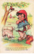 ILLUSTRATEUR - S01950 - Gougeon - Fillette Gardant Des Moutons - Panier Oiseau - Carte Souple -L1 - Gougeon