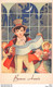 BONNE ANNEE ENFANTS - LITTLE GIRL - MAEDCHEN -  Belle Série De 4 Cpa - Illustrateur M.B - Edit. Rhodania Cpsm PF ♥♥♥ - Nouvel An