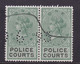 GB Fiscal/ Revenue Stamp.  Police Courts 1/- Green And Black Barefoot 9 Pair.  Good Used - Revenue Stamps