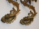 *2 BRAS BOUGEOIRS De PIANO En BRONZE ART NOUVEAU BINETS BOUTONS De FLEURS Déco E - Candeleros, Candelabros Y Palmatorias