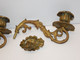 Delcampe - *2 BRAS BOUGEOIRS De PIANO En BRONZE ART NOUVEAU BINETS BOUTONS De FLEURS Déco E - Kronleuchter, Kandelaber & Kerzenhalter