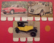 Citroën DS19, 2 CV AZL. Trèfle 1922. 3 Plaquettes En Tôle COOP N° 10,26,79. "l'auto à Travers Les âges" - Plaques En Tôle (après 1960)