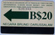 Brunei $20 " View Of Kampong Ayer " ( C/n Above Green Arrow  ) - Brunei