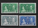 TURKS AND CAICOS I937 CORONATION SET OF 4 STAMPS INCLUDING BOTH LISTED ½d COLOUR SHADES SG191/193 MOUNTED MINT Cat £37 - Turks & Caicos (I. Turques Et Caïques)
