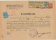 Romania 1946 Certificate Printed On Hungary WW2 Occupation Paper By Cluj Mayoralty - 2 Municipal Revenue Stamps - Revenue Stamps