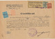 Romania 1946 Certificate Printed On Hungary WW2 Occupation Paper By Cluj Mayoralty - 2 Municipal Revenue Stamps - Fiscaux