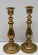 *2 BOUGEOIRS BRONZE Ou LAITON XXe VINTAGE Déco TABLE BOUGIE COLLECTION  E - Candeleros, Candelabros Y Palmatorias