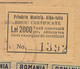 Romania 1947 Alba-Iulia Mayoralty Certificate With Scarce Inflation Local Municipal Stamp Of 2000 Lei - Fiscales