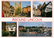 2 AK England * Ansichten Von Lincoln - Steep Hill, Castle Square And Cathedral, Michaelgate, Old Town * - Lincoln