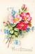 BONNE FETE MAMAN - S04643 - Bouquet De Fleurs - Roses - Myosotis - L1 - Día De La Madre