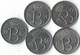 MM679 - BELGIË - BELGIUM - 5 X 25 CENTIMES - 1966 - 1967 - 1972 - 1973 - 1974 - 25 Centimes