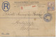 GB 1895 VFU QV 2d Postal Stationery Registered Envelope (small Faults) Uprated With QV 5d Type II Jubilee TPO To Belgium - Cartas & Documentos