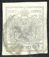 O 1850, 10 Cent. Nero, Sottotipo A, "decalco", Cert. Goller (Sass. 2f) - Lombardo-Vénétie