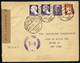 Cover 1945, Lettera Da Taranto 8.11.1945 Per New York Affrancata Per 5 Lire Con Sass. 522x2 + 523 + 538, Censurata - Other & Unclassified