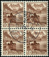 SCHWEIZ BUNDESPOST 363z VB O, 1940, 10 C. Dunkelrötlichbraun, Geriffelter Gummi, Im Zentrisch Gestempelten Viererblock,  - Oblitérés