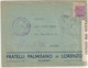 152-Amgot-Occupazione Alleata Sicilia-Busta Intestata Palmisano Di Lorenzo-Palermo-50c.angolo Foglio X Catania-Censura - Anglo-american Occ.: Sicily