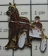 1321 Pin's Pins / Beau Et Rare / ANIMAUX / CHEVAL TROTTEUR SULKY - Animaux