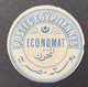 EGYPT: 1884 INTERPOSTAL SEAL - TYPE IX - ECONOMAT (=State Treasury)- KEHR 752 (Economy économie Egypte Ägypten - 1866-1914 Khédivat D'Égypte