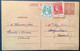 1944 RRR ! VARIÉTÉ DOUBLE IMPRESSION 1f20 Semeuse Lignée Entier Postal C.p  (France Cérès Chaines Brisées Libération - Standard Postcards & Stamped On Demand (before 1995)