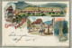 CPA - (67) DAMBACH-la-VILLE - Carte GRUSS Lithographique Multivues De 1899 - Dambach-la-ville