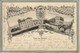 CPA - (67) DAMBACH-la-VILLE - Carte GRUSS Multivues De 1904 - Gare Et Restaurant De La Gare - Dambach-la-ville