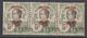 PAKHOÏ - 1919 - RARE VARIETE SURCHARGE "S" A CHEVAL YVERT N°54a BANDE De 3!  - COTE =360++ EUR. - Unused Stamps