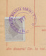 Romania 1945 Document Societatea Bancara Romana With Perfins King Michael 20 Lei Revenue Stamp - Fiscali