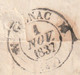 Delcampe - 1837 - D4 Grand Cachet à Date Type 12 Simple Fleuron Sur Lettre Avec Texte De Pézenas, Hérault - Décime Rural - 1801-1848: Precursors XIX