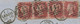 GB 1862, QV 1 D Stars Strip Of Three (LC-LE) And Single Stamp (NE) Seems To Be From Two Different Plates - Brieven En Documenten