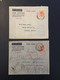 Hong Kong 1949/1950 2 Postal Stationery/Air Letters To Greece. Nice Cancels - Postal Stationery