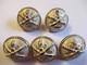 5 Boutons Anciens Bombés/Militaria/Artillerie Argenté/Fabricant Grenade & Ancre/2 Cm/Vers Mi-xxéme               BOUT182 - Boutons