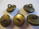 5 Boutons Anciens Bombés/Militaria/Artillerie Argenté/Fabricant Grenade & Ancre/2 Cm/Vers Mi-xxéme               BOUT182 - Botones