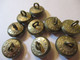 9 Boutons Bombés Anciens D'époque/OCTROI/ 1,5   Cm/Laiton Argenté/A.M. & Cie Paris./Début XXème       BOUT212 - Botones