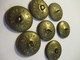 7 Grands  Boutons Plats  En Cuivre Ancien Non Personnalisés/ 2,7 Cm/ R.L. & Fr Paris./Début XXème  BOUT192 - Boutons